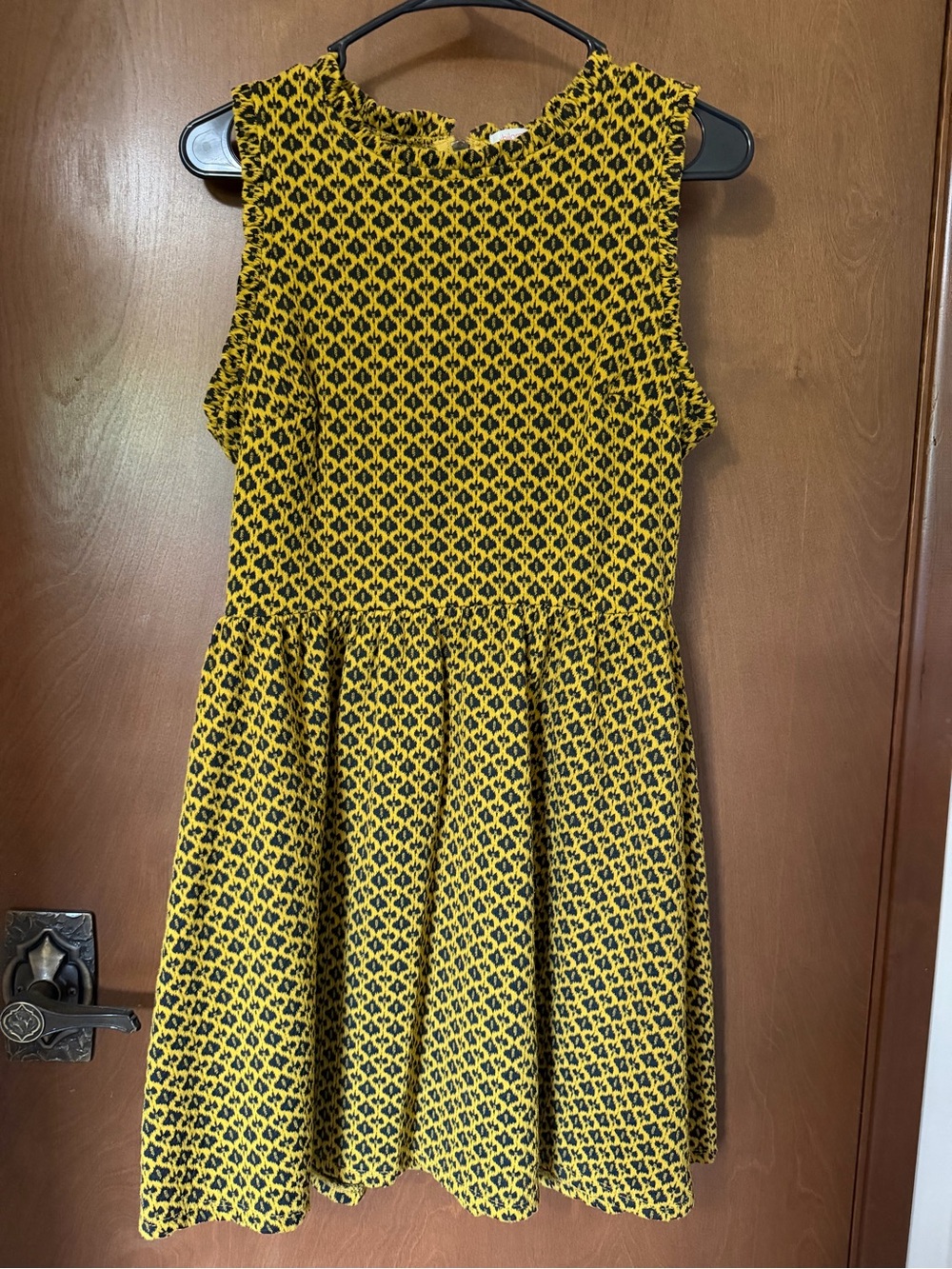 Xhilaration Yellow and Black Sleeveless Patterned Dress